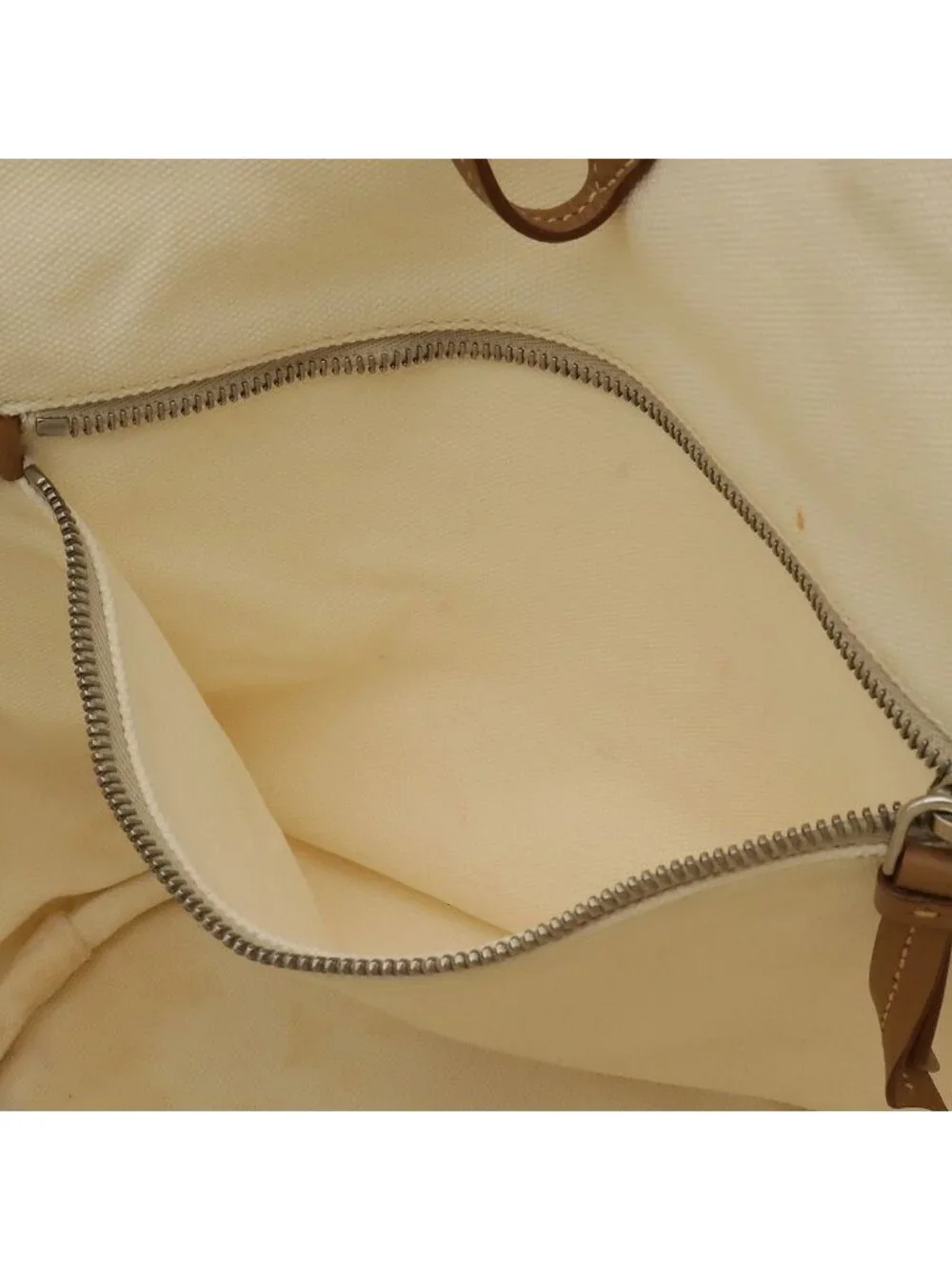 Prada Canapa Tote 2-Way Shoulder Bag Crossbody Canvas Leather Ivory White